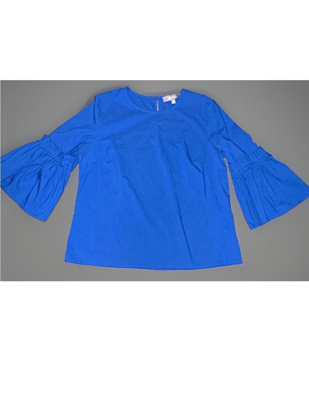 Marled Royal Blue Bell Sleeve Blouse